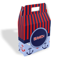 Classic Anchor & Stripes Gable Favor Box (Personalized)