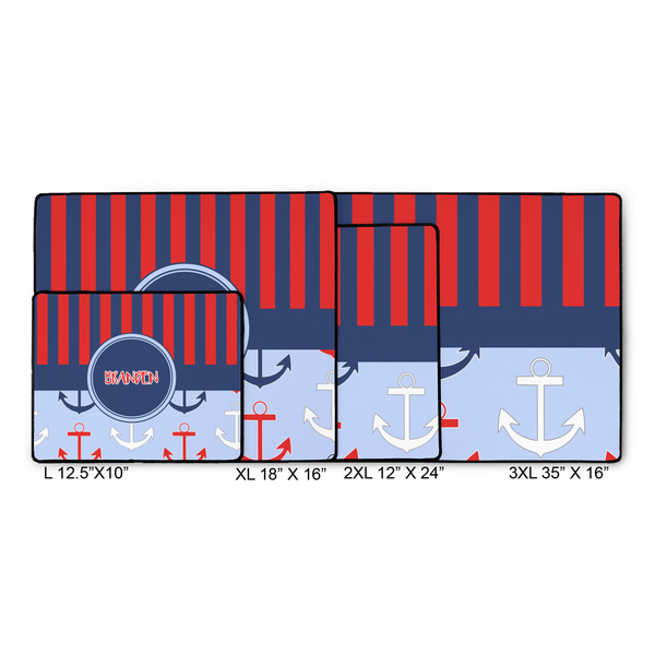 Classic Anchor & Stripes Gaming Mats - SIZE CHART