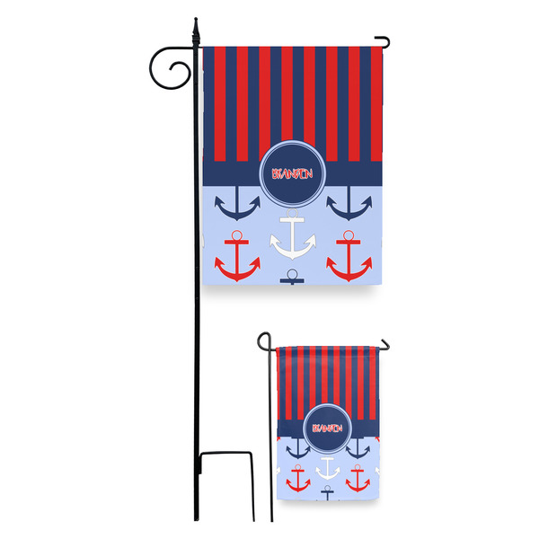 Classic Anchor & Stripes Garden Flag - PARENT/MAIN
