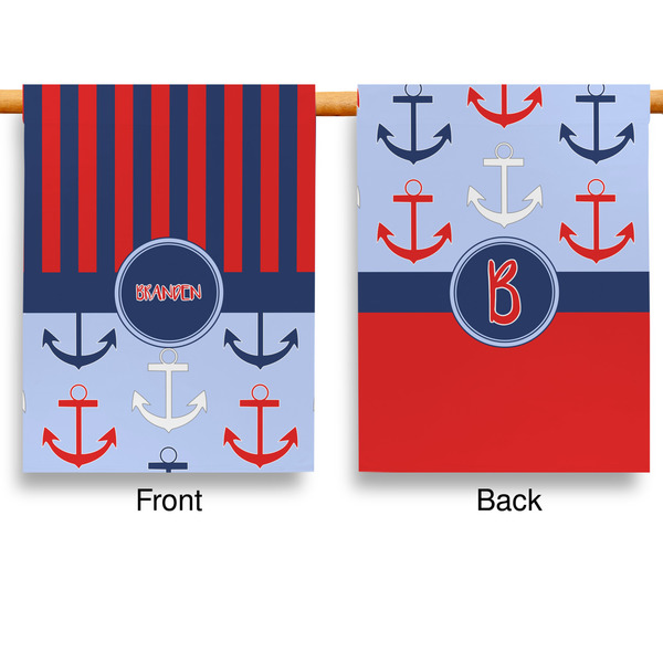 Classic Anchor & Stripes Garden Flags - Large - Double Sided - APPROVAL