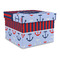 Classic Anchor & Stripes Gift Boxes with Lid - Canvas Wrapped - Large - Front/Main