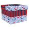 Classic Anchor & Stripes Gift Boxes with Lid - Canvas Wrapped - X-Large - Front/Main