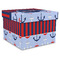 Classic Anchor & Stripes Gift Boxes with Lid - Canvas Wrapped - XX-Large - Front/Main