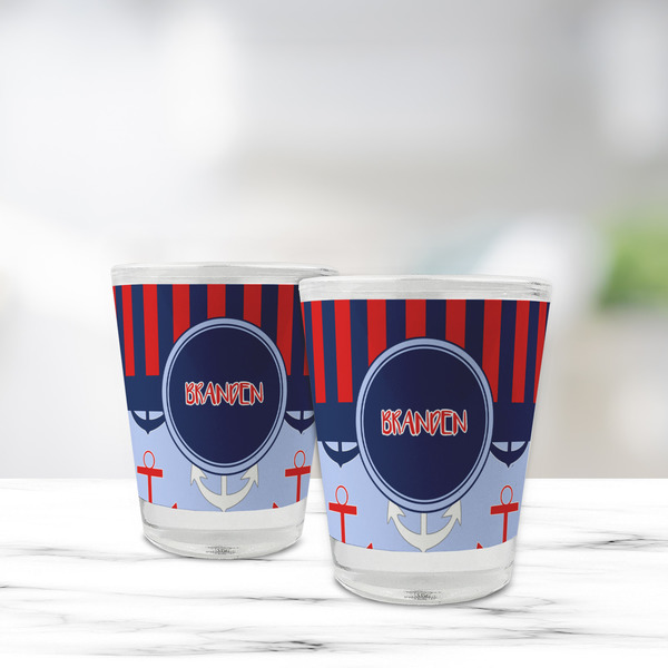 Classic Anchor & Stripes Glass Shot Glass - Standard - LIFESTYLE