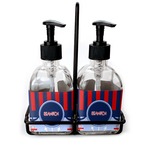 Classic Anchor & Stripes Glass Soap & Lotion Bottle Set (Personalized)