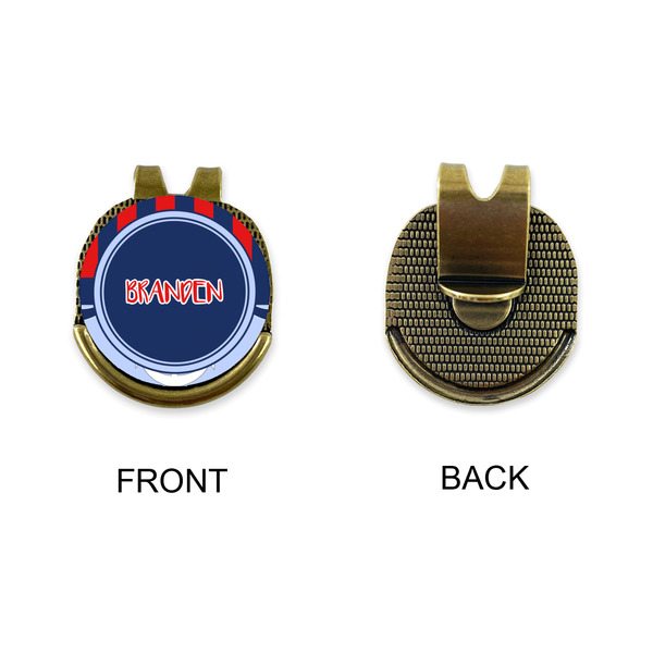 Classic Anchor & Stripes Golf Ball Hat Clip Marker - Apvl - GOLD