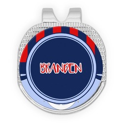 Classic Anchor & Stripes Golf Ball Marker - Hat Clip - Silver