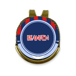 Classic Anchor & Stripes Golf Ball Marker - Hat Clip - Gold