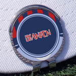 Classic Anchor & Stripes Golf Ball Marker - Hat Clip