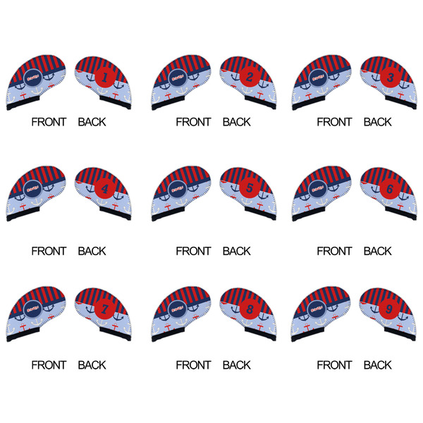 Classic Anchor & Stripes Golf Club Covers - APPROVAL (set of 9)