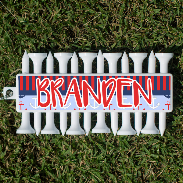 Classic Anchor & Stripes Golf Tees & Ball Markers Set - Front