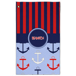 Classic Anchor & Stripes Golf Towel - Poly-Cotton Blend w/ Name or Text