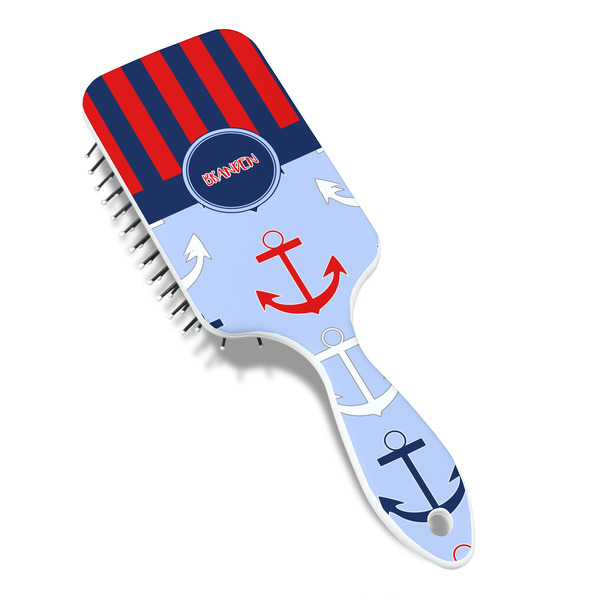 Classic Anchor & Stripes Hair Brush - Angle View