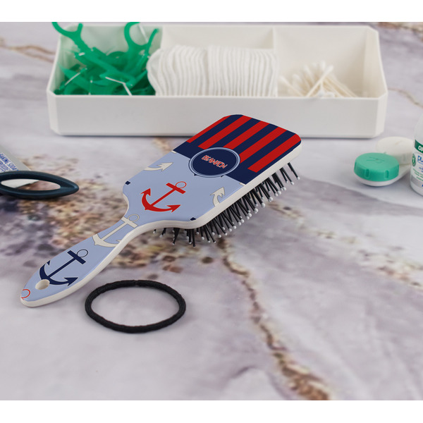 Classic Anchor & Stripes Hair Brush - In Bathroom