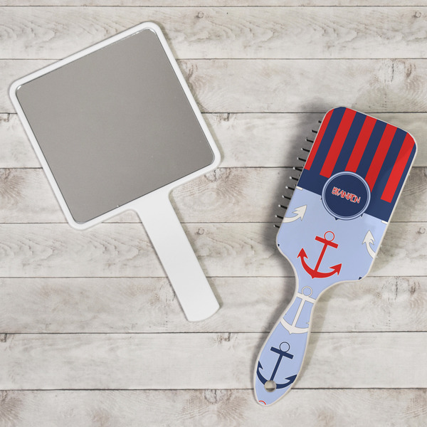 Classic Anchor & Stripes Hair Brush - In Context