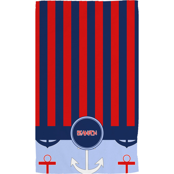 Classic Anchor & Stripes Hand Towel (Personalized) Full