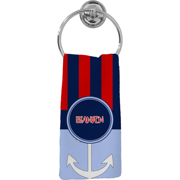 Custom Classic Anchor & Stripes Hand Towel - Full Print (Personalized)
