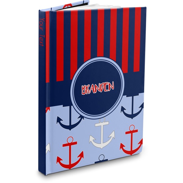 Custom Classic Anchor & Stripes Hardbound Journal (Personalized)
