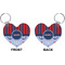 Classic Anchor & Stripes Heart Keychain (Front + Back)