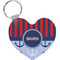 Classic Anchor & Stripes Heart Plastic Keychain w/ Name or Text