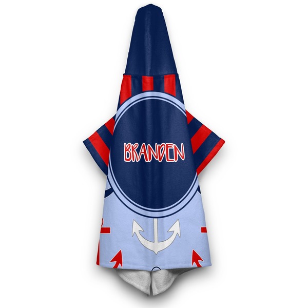 Classic Anchor & Stripes Hooded Towel - Hanging