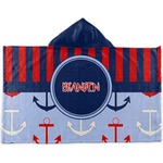 Classic Anchor & Stripes Kids Hooded Towel (Personalized)