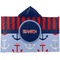Classic Anchor & Stripes Kids Hooded Towel (Personalized)