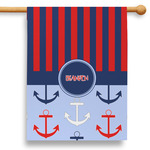 Classic Anchor & Stripes 28" House Flag (Personalized)