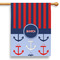Classic Anchor & Stripes 28" House Flag (Personalized)