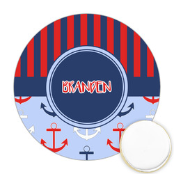 Classic Anchor & Stripes Printed Cookie Topper - 2.5" (Personalized)