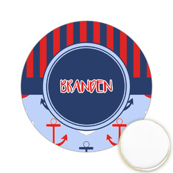 Classic Anchor & Stripes Printed Cookie Topper - 2.15" (Personalized)