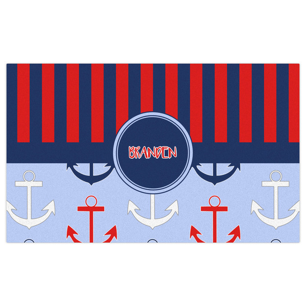 Classic Anchor & Stripes Indoor / Outdoor Rug - 3'x5' - Front Flat