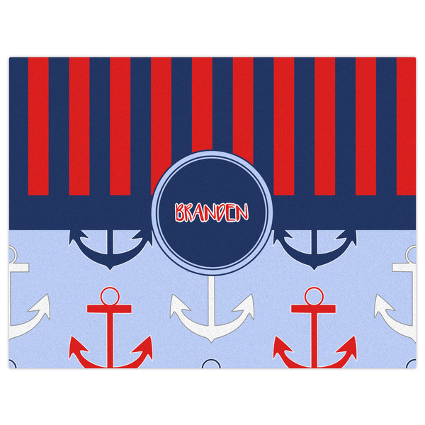Classic Anchor & Stripes Indoor / Outdoor Rug - 6'x8' - Front Flat