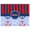 Classic Anchor & Stripes Indoor / Outdoor Rug - 6'x8' - Front Flat
