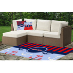 Classic Anchor & Stripes Indoor / Outdoor Rug - Custom Size w/ Name or Text