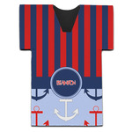 Classic Anchor & Stripes Jersey Bottle Cooler (Personalized)