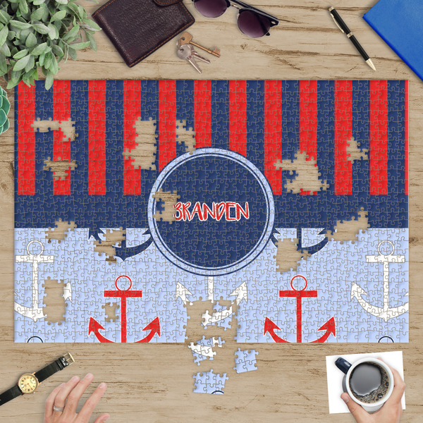 Classic Anchor & Stripes Jigsaw Puzzle 1014 Piece - In Context