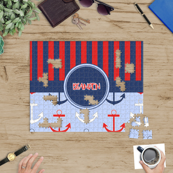 Classic Anchor & Stripes Jigsaw Puzzle 500 Piece - In Context