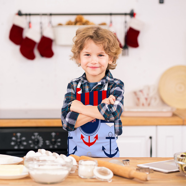 Classic Anchor & Stripes Kid's Aprons - Small - Lifestyle