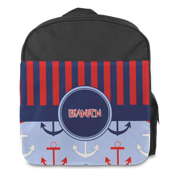 Classic Anchor & Stripes Kids Backpack - Front