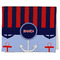 Classic Anchor & Stripes Kitchen Towel - Poly Cotton - Folded Half