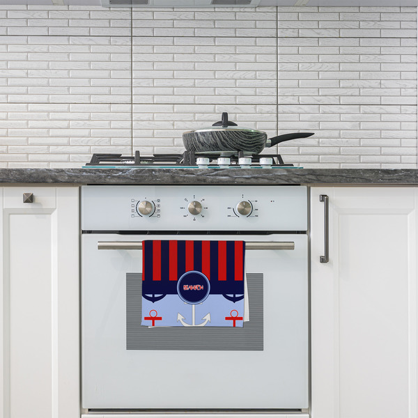 Classic Anchor & Stripes Kitchen Towel - Poly Cotton - Lifestyle