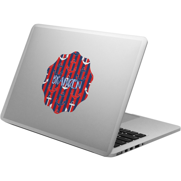 Custom Classic Anchor & Stripes Laptop Decal (Personalized)
