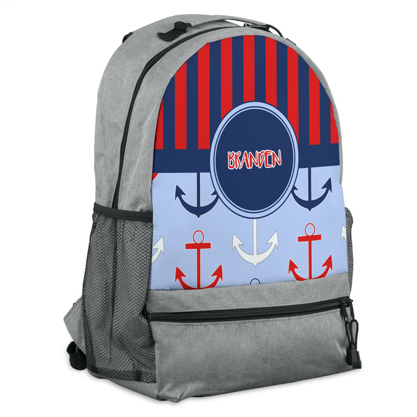 Custom Classic Anchor & Stripes Backpack (Personalized)