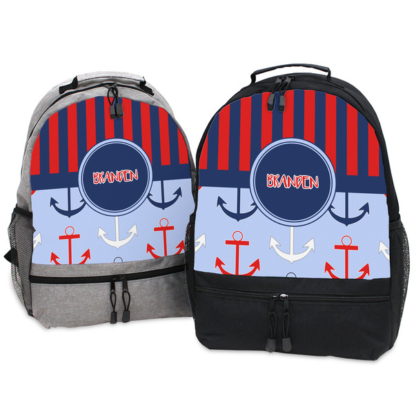 Classic Anchor & Stripes Large Backpacks - Both