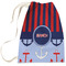 Classic Anchor & Stripes Large Laundry Bag - Front View