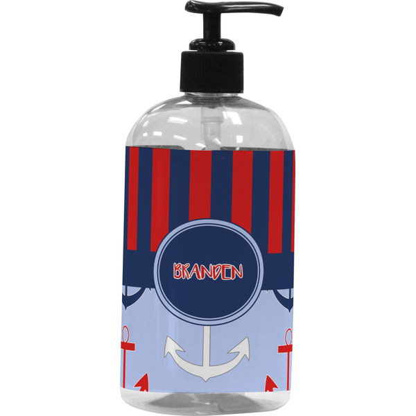 Custom Classic Anchor & Stripes Plastic Soap / Lotion Dispenser (Personalized)
