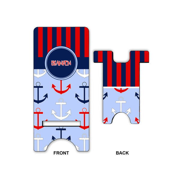 Classic Anchor & Stripes Large Phone Stand - Front & Back