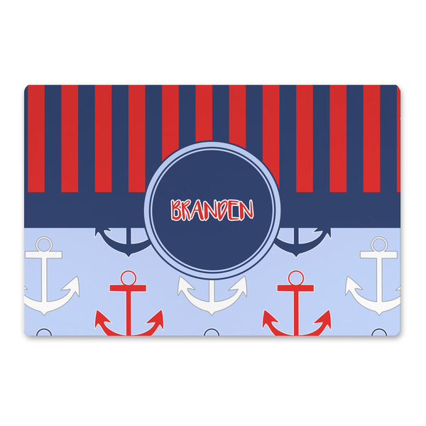 Custom Classic Anchor & Stripes Large Rectangle Car Magnet (Personalized)