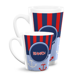 Classic Anchor & Stripes Latte Mug (Personalized)